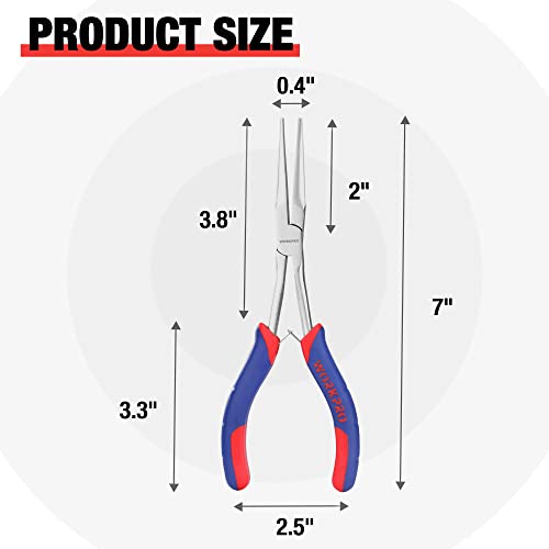 WORKPRO 7" Needle Nose Pliers, Smooth Jaws