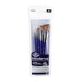 Royal & Langnickel Moderna, 5pc Angular Variety Brush Set for All Painting Mediums, Includes - Stroke, Angular, Fan & Spotter Brushes Purple - style: Angular Variety