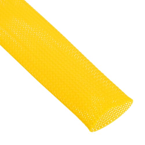 uxcell Expandable Sleeving, 1 1/2-inch 25ft Cable Sleeve, Yellow - color: Yellow, size: 1 1/2-inch x 25ft