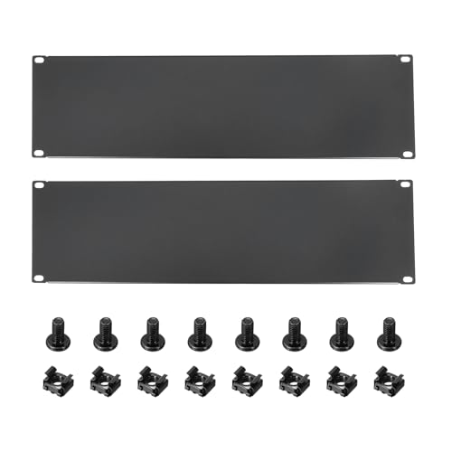 1 Set 3U Blank Panel, Metal Rack Mount Filler Panel Kit with Screws and Nuts for 19 Inches Network Enclosure Server Rack Cabinet Cable Accessories, Black - size: 133.5mm (3U)