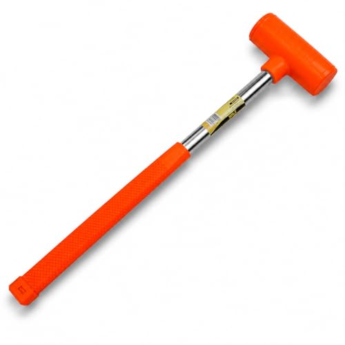 Stark USA 9-Pounds Dead Blow Hammer Mallet with Non-Marring Rubber Coating 9lbs Head Checkered Grip Handle Rebound Resistant Unibody Molded, Orange - size: 9LBS