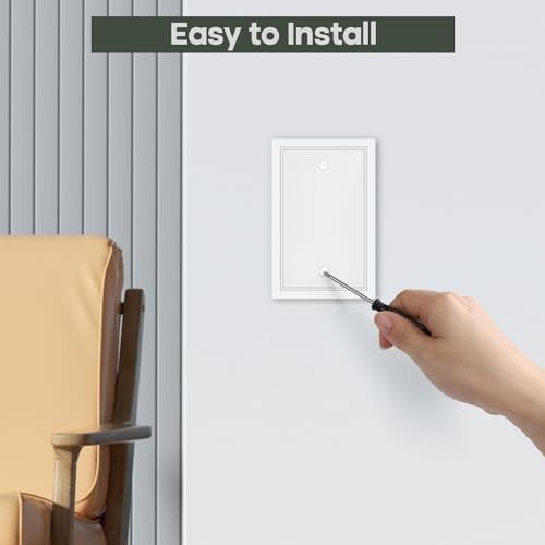4 Pack Single Blank Outlet Cover Plate - Natural Bamboo Fiber Material - size: 1 Gang Single Blank