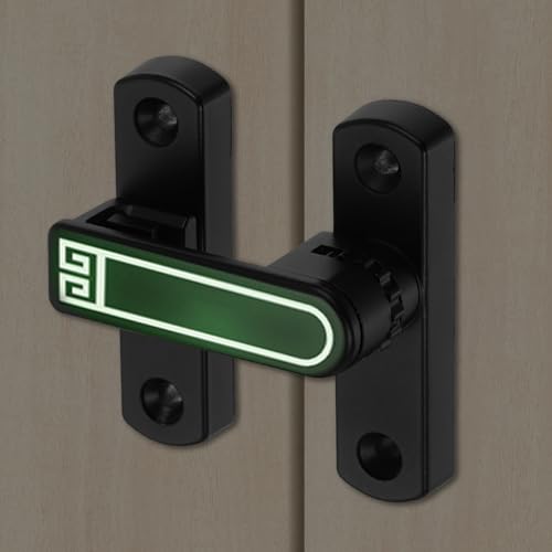 uxcell 2Pcs Barn Door Lock, Zinc Alloy 90/180 Degree Flip Gate Latches, Adjustable Security Sliding Door Latch Lock with Screws for Cabinet, Window, Garden, Gray(Night Light) with Sticker - color: Gray(Night Light)