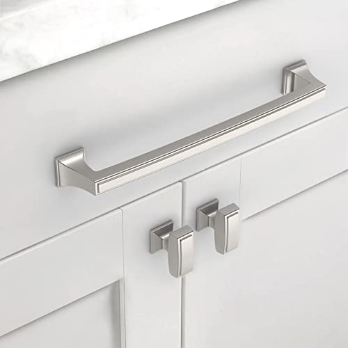 Amerdeco 10 Pack Brushed Satin Nickel Cabinet Pulls 7.5 Inch(192mm) Hole Center Cabinet Hardware Kitchen Cabinet Handles for Bathroom Drawer Pulls Dresser Pulls ZH0010 - color: Brushed Satin Nickel, size: 7.5"/192MM Hole Center