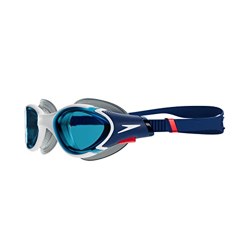 Speedo Unisex-Adult Swim Goggle Biofuse 2.0 - color: Ammonite Blue/White/Red/Blue