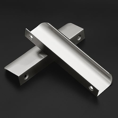 Ravinte Silver Finger Edge Pulls Drawer Edge Pulls 150mm/5.9 inch 6 Pack - size: 5" Hole Center,5.9" Overall Length