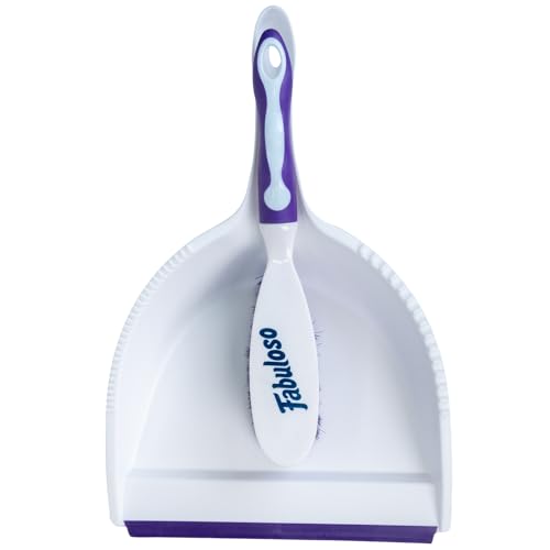 Fabuloso Brush and Dustpan Set, White and Purple - size: Brush & Dustpan