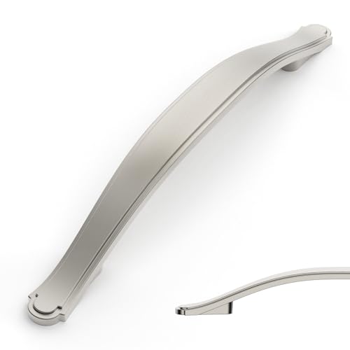 Amerdeco 10 Pack Brushed Satin Nickel Cabinet Pulls 5 Inch(128mm) Hole Center Drawer Pulls Cabinet Hardware Kitchen Cabinet Handles for Bathroom Dresser Pulls ZH0068 - color: Brushed Satin Nickel, size: 5"/128MM Hole Center