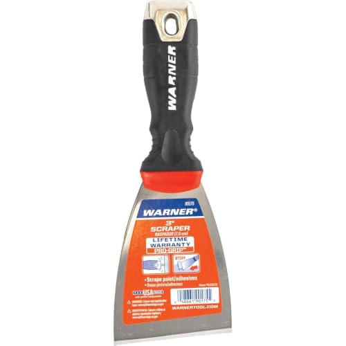 3" Warner 90175 ProGrip Stiff Chiseled Scraper with Hammer Cap - size: 3 Inch, style: Stiff Putty Knife with Hammer Cap
