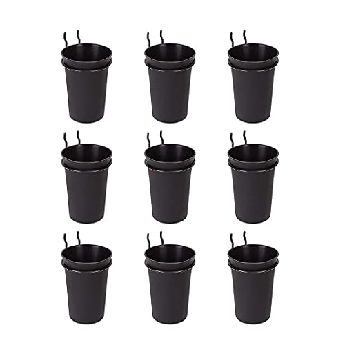 Pegboard Cups With Loops, 9 Pack Peg Board Pencil Holder & Tool Organizer - color: Black