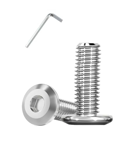 Metuja 1/4-20x1-1/4 Flat Head Hex Socket Cap Screws Bolts,304 Stainless Steel Fully Threaded Machine Screws with Hex Key (50PCS) Corrosion-Resistant for Furniture/Machinery - size: 1/4-20 x 1-1/4"