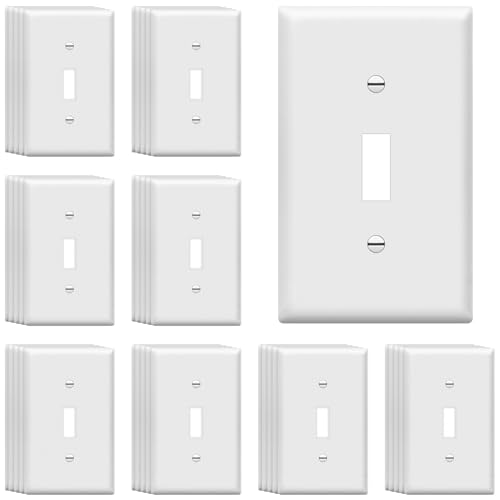 ENERLITES 40 Pack Light Switch Cover Plate for Toggle Wall Switch, White - color: White, size: 40 Pack