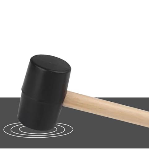 2 Pcs 10 Oz Rubber Mallet Hammer with Wood Handle for Floor Installation, Camping, Tent Stakes, Home Decoration Construction (M)