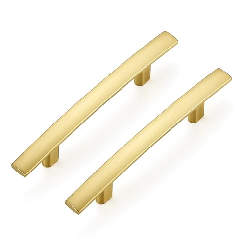 Ravinte Brushed Gold Cabinet Pulls Curved Drawer Handles 3 Inch CC, 30 Pack - color: Brushed Brass