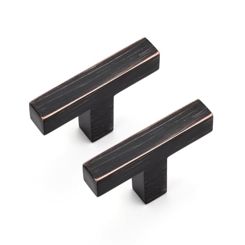 Ravinte Oil Rubbed Bronze Cabinet Handles Cabinet Pulls Single Hole 5 Pack | Zinc Alloy, Slim Square Bar Grip, Smooth Drawer Pull Feel, Kitchen Cabinet Update, For Cupboards, Dressers, Drawers, Hardware - color: Oil Rubbed Bronze, size: Single Hole