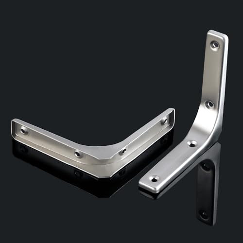 SAYAYO Wall Shelf Bracket 4 Inch, Stainless Steel Heavy Duty L Bracket - color: Brushed Nickel, size: 4 x 4 Inch (4 PCS)