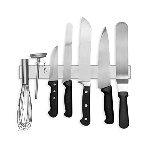 Modern Innovations Magnetic Knife Holder for Wall and Fridge - 14" Knife Magnetic Strip, Magnet Kitchen Knife Holder and Rack, Stainless Steel Magnetic Knife Bar for Kitchen Utensils - size: 14 Inch