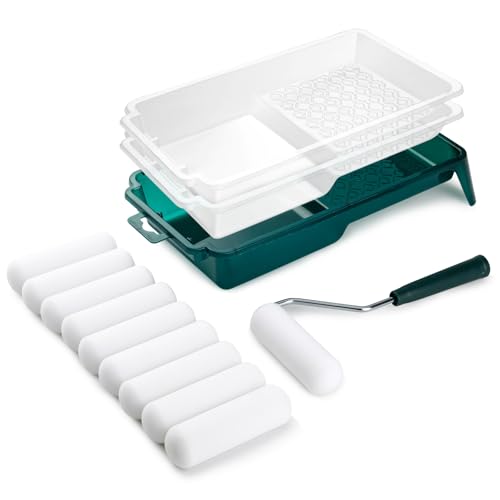 Foam Paint Roller Kit, 14 Pack, 4 Inch Small Paint Roller Covers