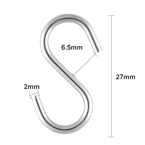 Senkary 100 Pieces 1 Inch Mini S Hooks Small S Hooks Stainless Steel S Shaped Hooks for Ornaments, Jewelry and Hanging (Silver) - color: Silver, size: 1 Inch