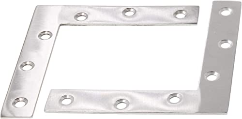 Stainless Steel L Shape Flat Corner Brace Bracket for Wood & Metal, Fixing Joining Support Brace for Shelves, Furniture & Cabinet (150*150/5.9*5.9'') - size: 150 x 150 mm