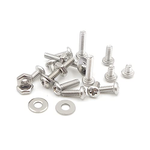 260PCS #6-32 UNC 304 SS Phillips Pan Head Screws Nuts & Washers Kit - size: #6-32UNC