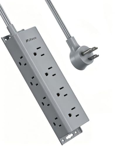 Surge Protector Power Strip, 12 Widely Spaced Multi Outlets, Wall Mount - color: Gray, size: 1 FT