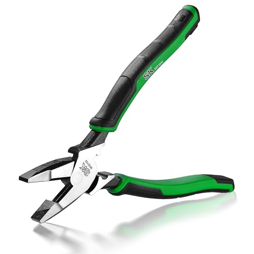 SK 9.5-Inch Linesman Pliers, Laser Hardened Cutting Edges, Cross Teeth - style: 9.5in Linesman Pliers