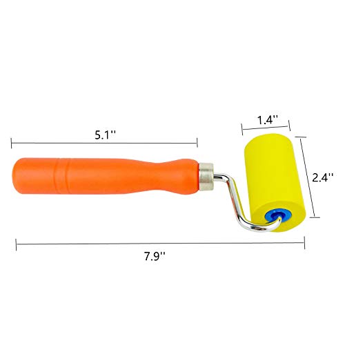CARTINTS Soft Seam Roller Tool, Safely Install Wallpaper, Vinyl Wrap, Window Film, with 2.4inch Sponge Roller Head and Comfortable Handle, 7.9inch Length - color: Sponge Roller