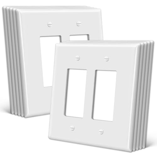 10 PK BESTTEN 2-Gang Oversize Decorator Switch Outlet Wall Plate Cover - size: 2 Gang Decor Oversize