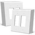 10 PK BESTTEN 2-Gang Oversize Decorator Switch Outlet Wall Plate Cover - size: 2 Gang Decor Oversize