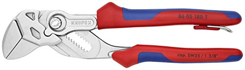 KNIPEX Tools 86 05 180 T BKA 7" Pliers Wrench with Tether Attachment-Comfort Grip - style: 7.25-Inch Comfort Grip, Tether Point