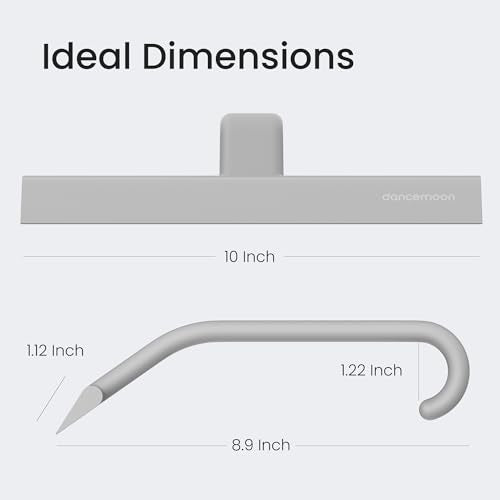 dancemoon JustHang Shower Squeegee with Built-in Hook, 10-Inch Gray - color: Dark Gray