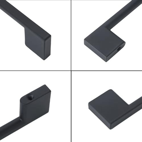 10 Pack 6-1/4 Inch(160mm) Cabinet Pulls Matte Black Kitchen Cabinet Handles Zinc Alloy Drawer Pulls Solid Cabinet Hardware - color: Matte Black, size: 6-1/4'' Hole Center(160mm)