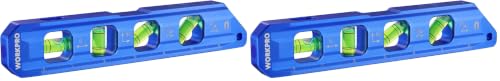 WORKPRO 8 Inch Magnetic Torpedo Level Conduit Bubble Level (Pack of 2) - size: 8inches (Pack of 2)