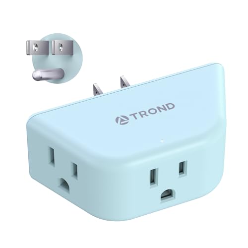 TROND Outlet Extender, No Blocking with 3 Way Angled, Mint Green - color: Mint Green, size: 3AC-3 Prong Plug, 1 Pack