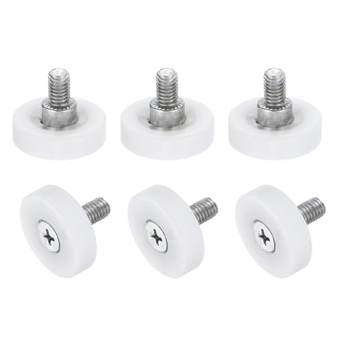 uxcell 6Pcs 25mm Drawer Rollers,M6x0.33 Thread Plastic Positioning Pulley - size: 25mm M6 x 0.33"