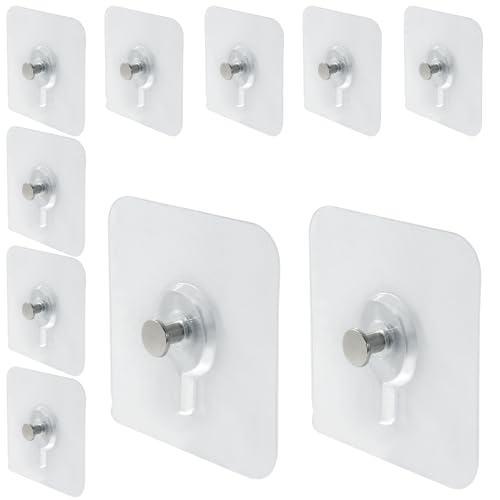 10 Pcs Nailless Wall Hanger, 60x60mm Adhesive Picture Hook