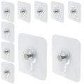 10 Pcs Nailless Wall Hanger, 60x60mm Adhesive Picture Hook