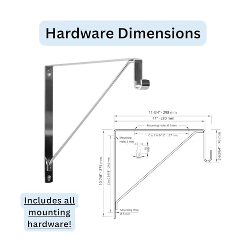 Custom Cut-to-Size Premium Wall-Mounted Shelf with Rod and Bracket Kit. 3/4" Thick Shelves, 14 inches deep. Customize the Length from 16" up to 72". - color: White - Chrome, size: 16 - 44