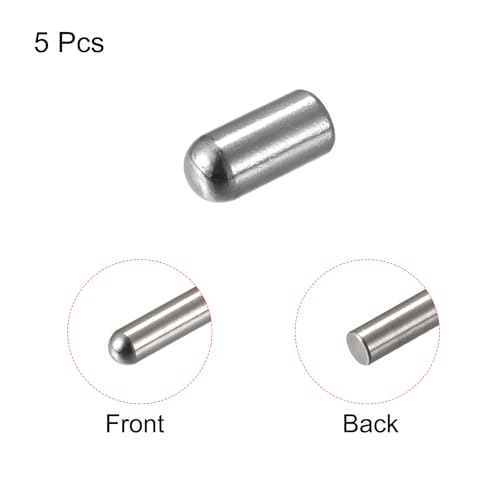 uxcell 5x10mm Dowel Pins, 5pcs 304 Stainless Steel Round Head Flat Chamfered End Dowel Pin Bunk Bed Pins Shelf Pegs Support Shelves Fasten Elements - size: 5x10mm