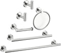 6 Pieces Brushed Nickel Bathroom Hardware Accessories Set Hand Towel Ring 16&23.6 inch Round Towel Bar Silver Toilet Paper Holder Towel Hooks 2 Pieces SUS 304 Stainless Steel,Heavy Duty,Wall Mounted - color: Brushed Nickel, size: 6 piece 24"