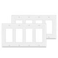 2 PK BESTTEN 4 Gang Decorator Light Switch or Receptacle Outlet Wall Plate - size: 4 Gang 2PK