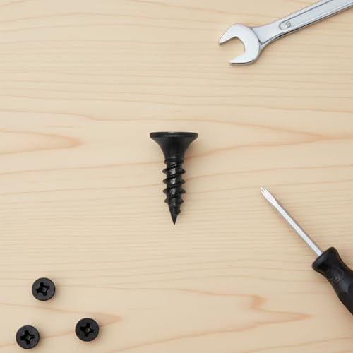 #6 x 1/2 Inch Drywall Screws Phillips Flat Head Black Oxide Screws 137 PCS, Wood Screws for Furniture Cabinet DIY - size: #6×1/2
