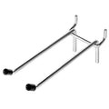 15 Pcs Double Pegboard Hooks 4 Inch, Heavy Duty Peg Board Hooks with Black Rubber Tipped, Pegboard Accessories Fit 1/4' Board Holes, Peg Tool Utility Hook Organizers for Garage