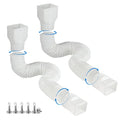 plusgutter White-2pack Rain Gutter Downspout Extensions Flexible, Drain Downspout Extender,Down Spout Drain Extender, Gutter Connector Rainwater Drainage,Extendable from 21 to 68 Inches - color: White