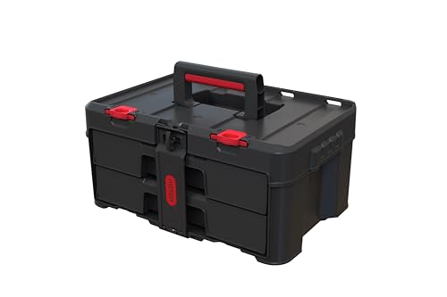 Keter Stack N Rolling Tool Box Modular Storage System 4 Piece - color: Black/Red, size: 4PC System