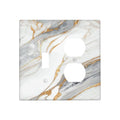 White Gray Gold Marble Light Switch Cover Decorative Wall Plate - color: 2 Gang 1 Toggle 1 Duplex Comb