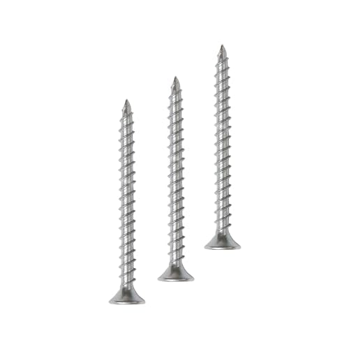 M3.5×30mm Wood Screw 100PCS Silver Drywall Screws Flat Head Phillips Drive Screws Set Zinc Plated Coarse Thread Ideal for Furniture, DIY & Home Repair - size: 30mm-225pcs