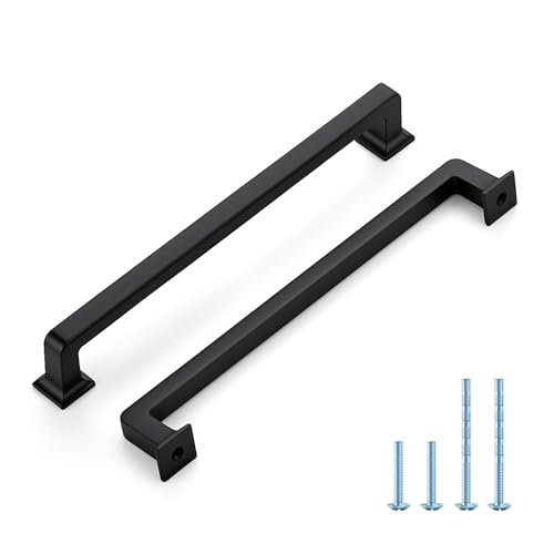 HOME EDIT Matte Black Cabinet Handles Zinc Pulls 7 Inch 5 Pack - color: Matte Black, size: 7 inches Hole Center