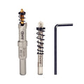 9/16" (14mm) Tungsten Carbide Tipped Hole Saw with 2Pcs Titanium-Plated Pilot Drill Bits for Hard Metal,Stainless Steel,Iron,Aluminum Alloy,Wood and Plastic - size: 14mm | 9/16"